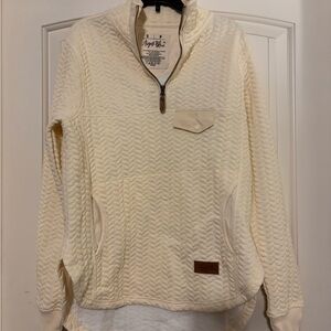 August Bleu Cream Quilted Pullover